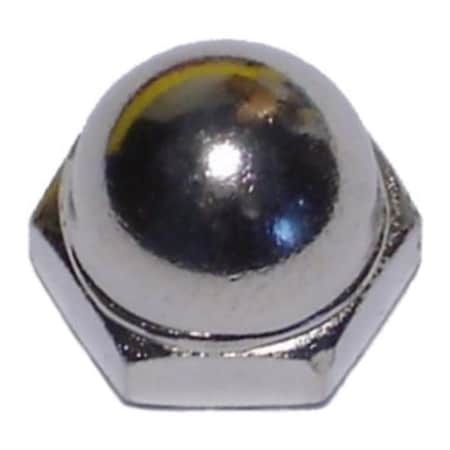 Midwest Fastener Acorn Nut, #10-32, Brass, Nickel Plated, 14 PK 61078